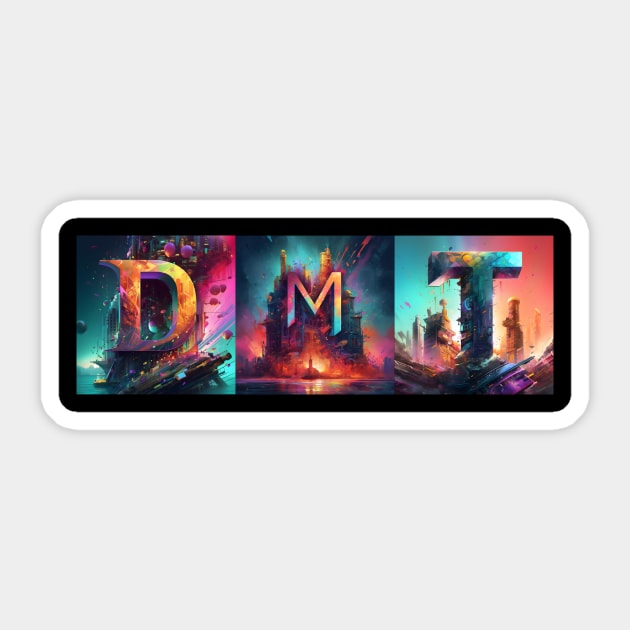 DMT Typography Art Sticker by MindGlowArt